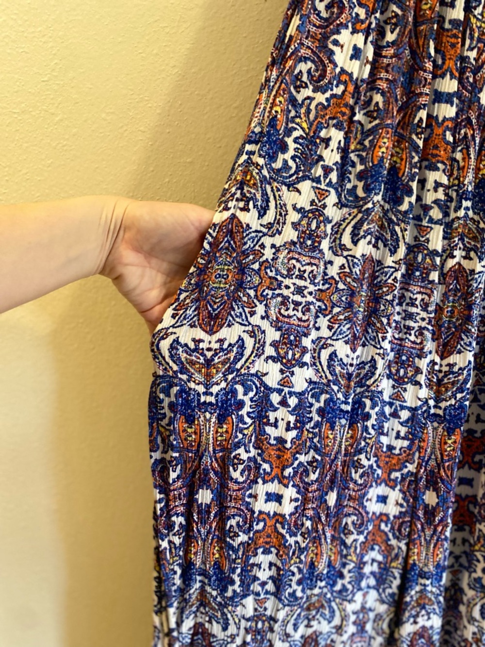Socialite Paisley Wide Leg Jumpsuit Size Large Pockets Boho Vacation - Picture 4 of 10